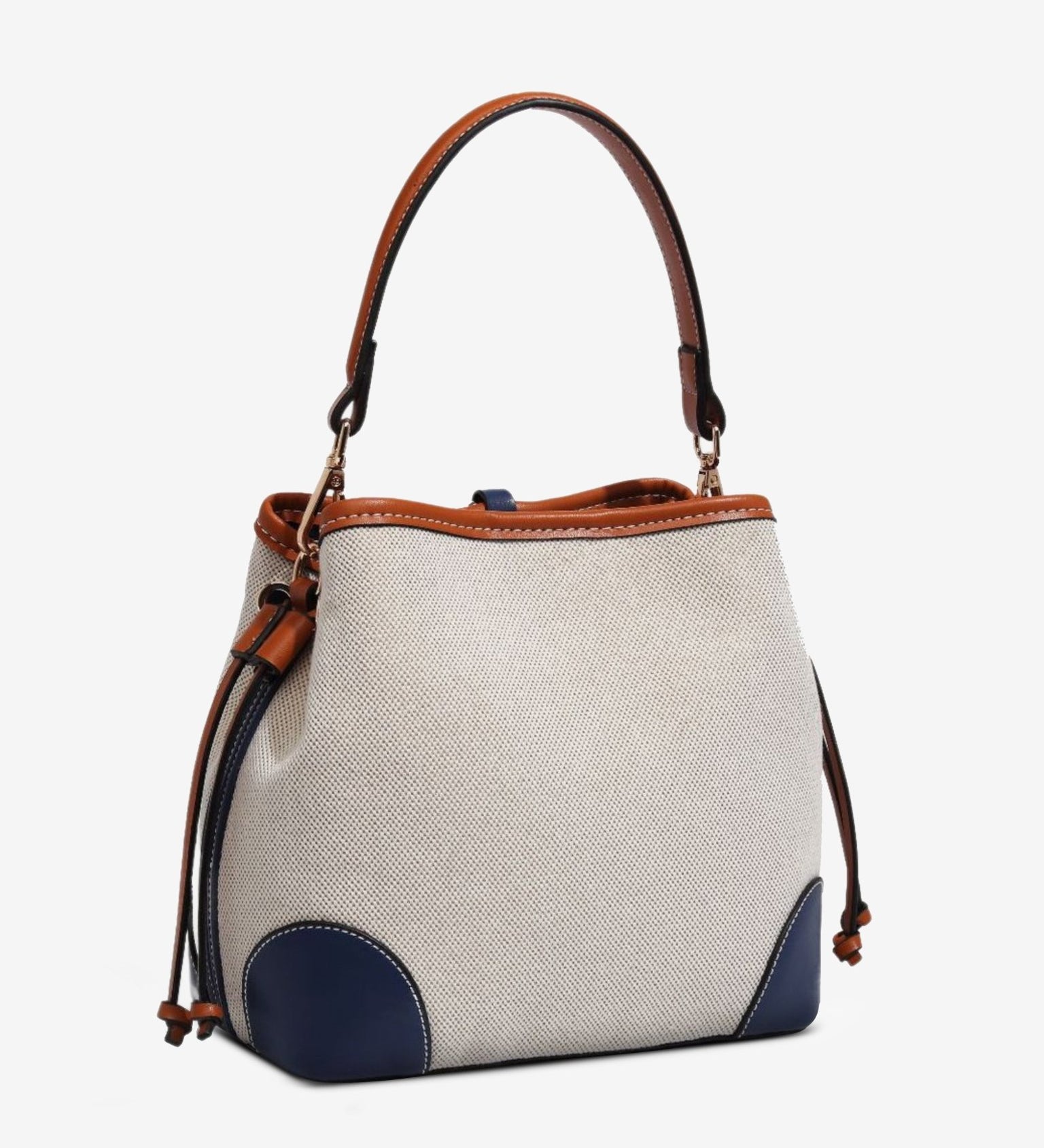 Canvas Leather Bucket Bag for Women – Chic & Modern Design - in Blue | Arvea Bags