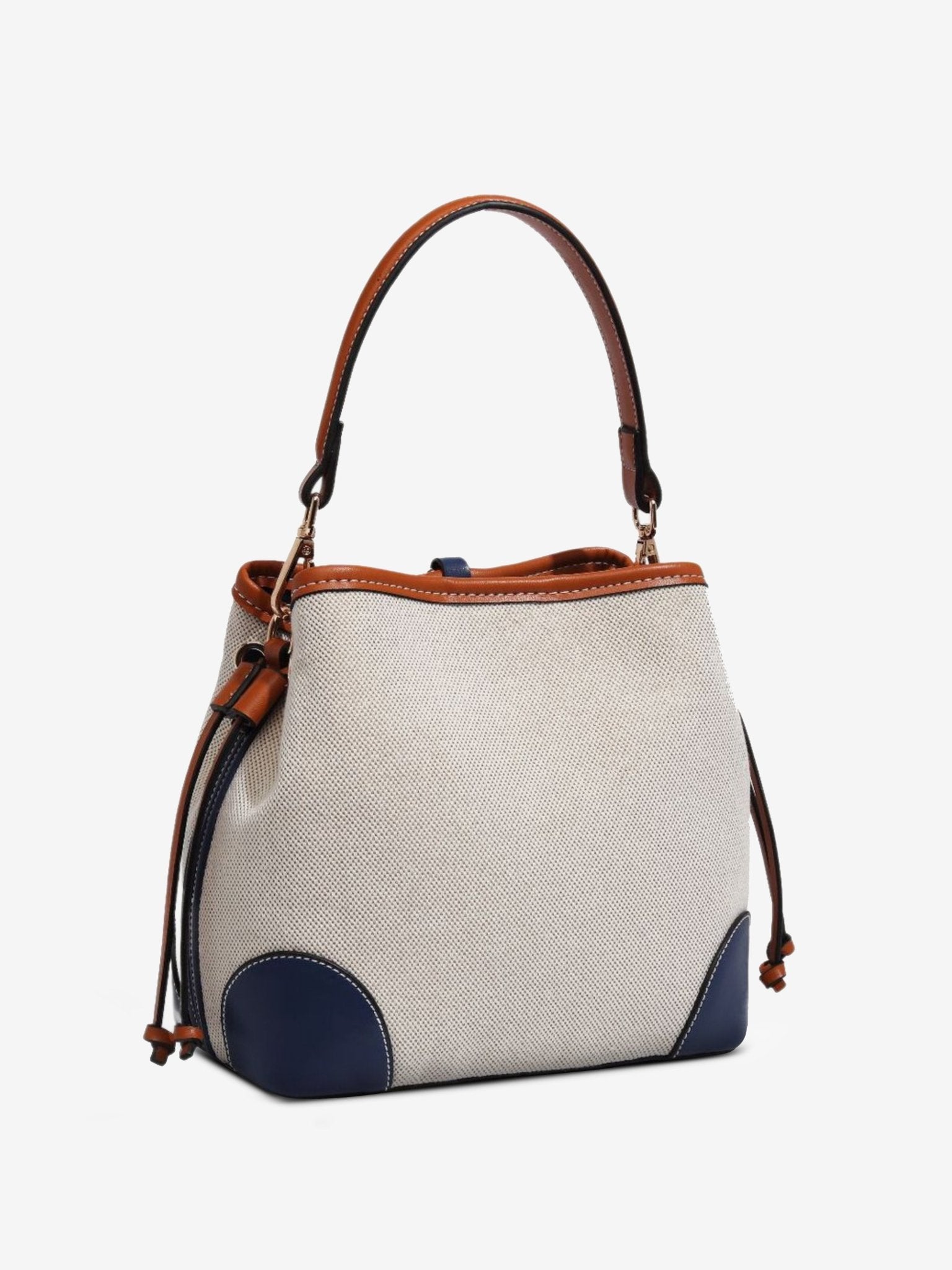 Canvas Leather Bucket Bag for Women – Chic & Modern Design - in Blue | Arvea Bags