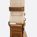 Canvas Tote Handbag with Leather Straps and Shoulder Belt - in Off - White | Arvea Bags