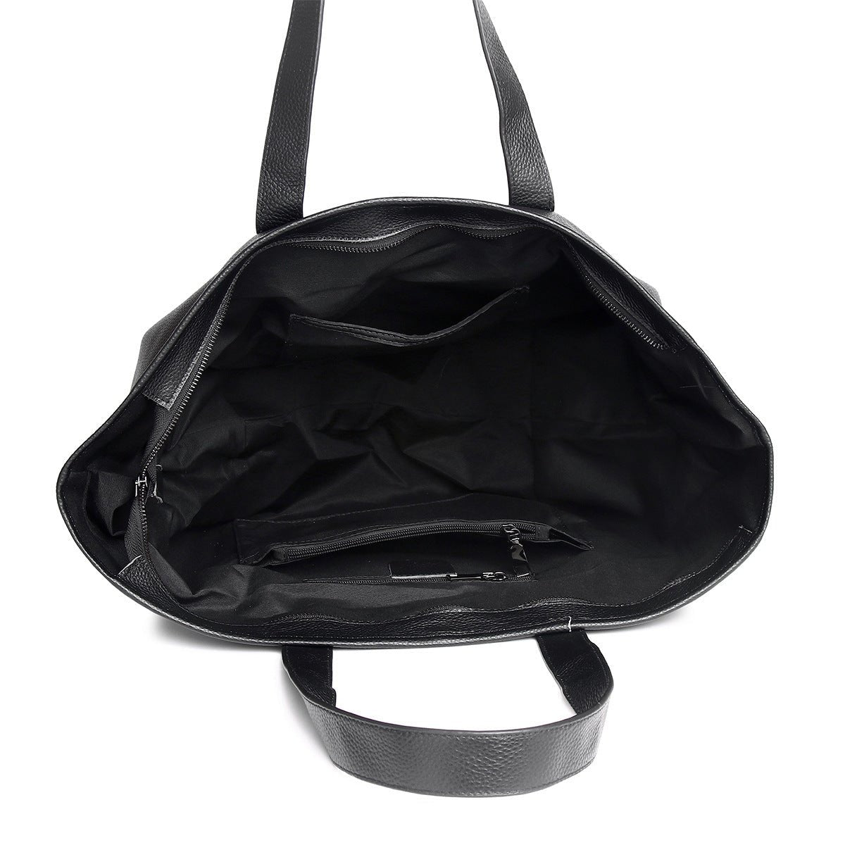 Caro | Oversized Leather Tote – Soft Structure & Everyday Carryall - in Black | Arvea Bags