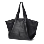 Caro | Oversized Leather Tote – Soft Structure & Everyday Carryall - in Black | Arvea Bags