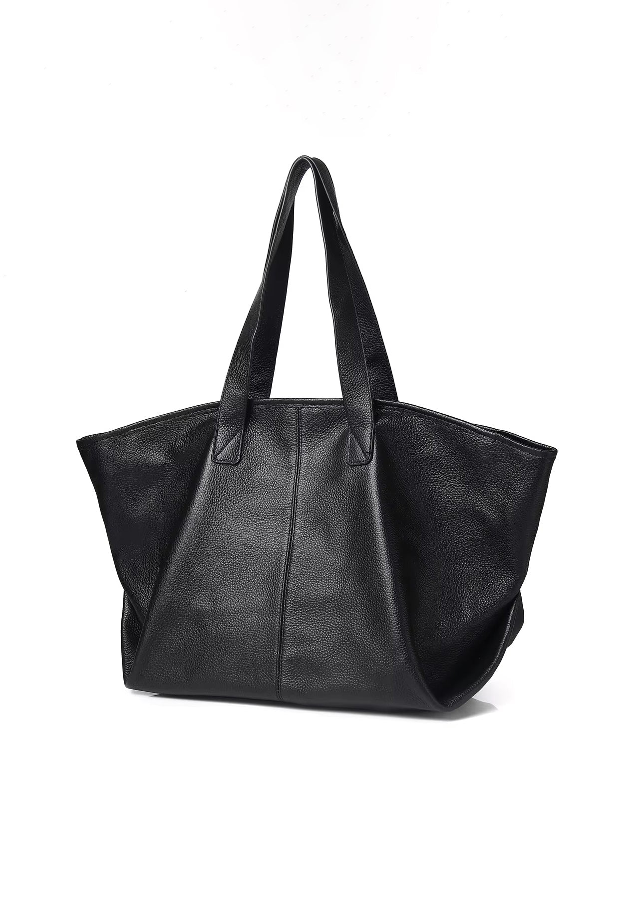Caro | Oversized Leather Tote – Soft Structure & Everyday Carryall - in Black | Arvea Bags