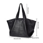 Caro | Oversized Leather Tote – Soft Structure & Everyday Carryall - in Black | Arvea Bags