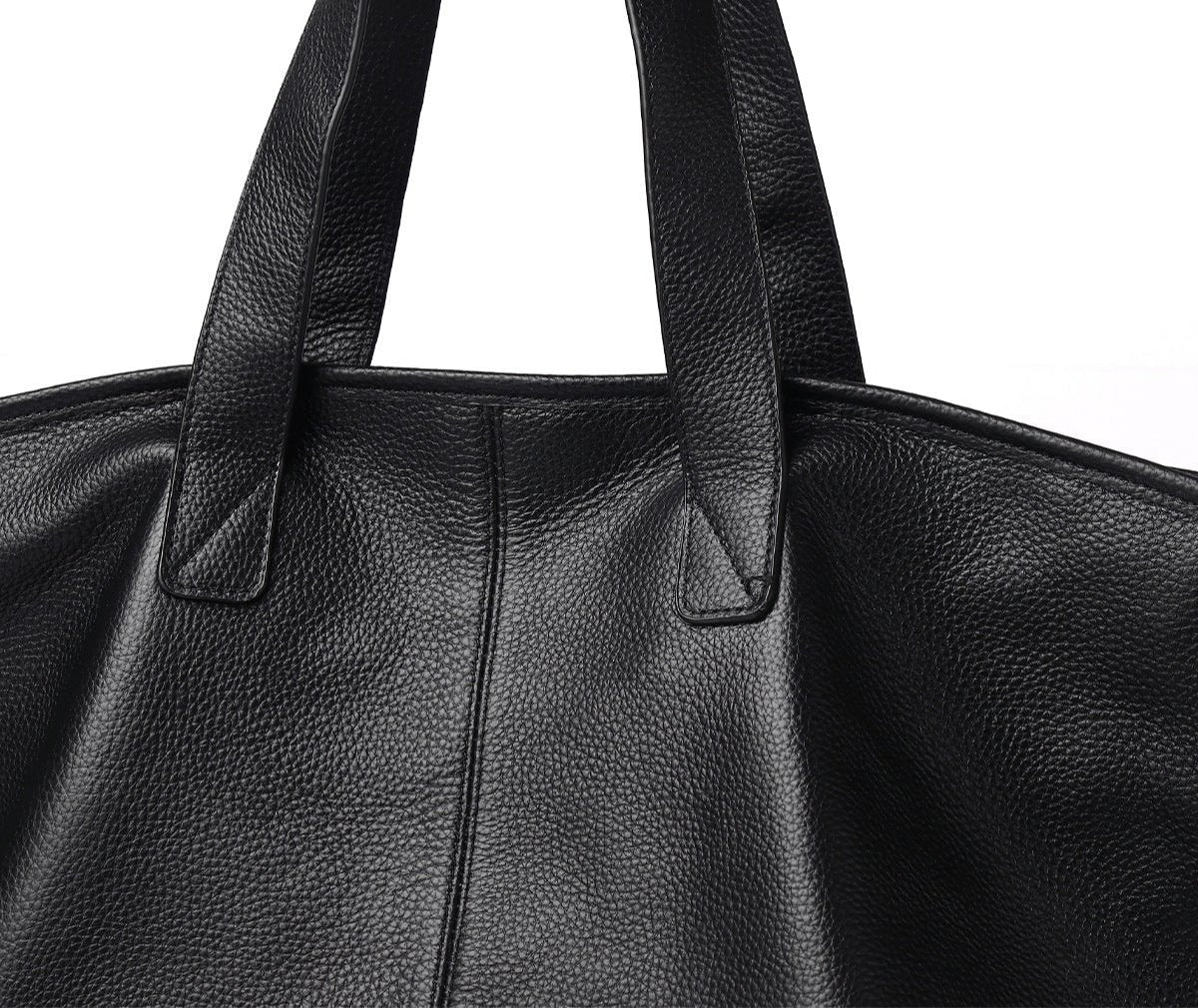 Caro | Oversized Leather Tote – Soft Structure & Everyday Carryall - in Black | Arvea Bags