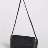 Celeste | Black Leather Shoulder Bag – Sleek & Modern - in Black | Arvea Bags