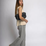Celeste | Black Leather Shoulder Bag – Sleek & Modern - in Black | Arvea Bags