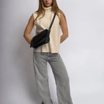 Celeste | Black Leather Shoulder Bag – Sleek & Modern - in Black | Arvea Bags