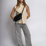 Celeste | Black Leather Shoulder Bag – Sleek & Modern - in Black | Arvea Bags