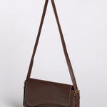Celeste | Black Leather Shoulder Bag – Sleek & Modern - in Brown | Arvea Bags