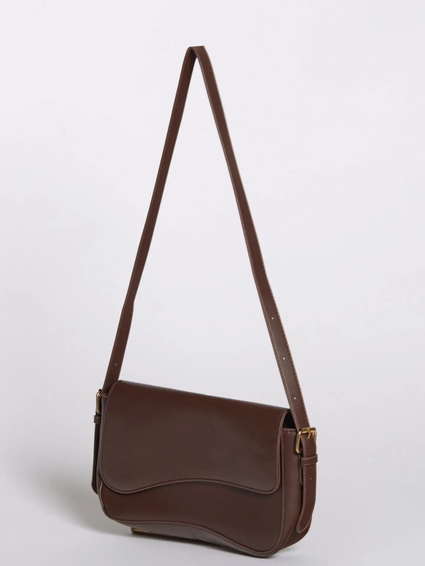 Celeste | Black Leather Shoulder Bag – Sleek & Modern - in Brown | Arvea Bags