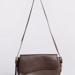 Celeste | Black Leather Shoulder Bag – Sleek & Modern - in Brown | Arvea Bags