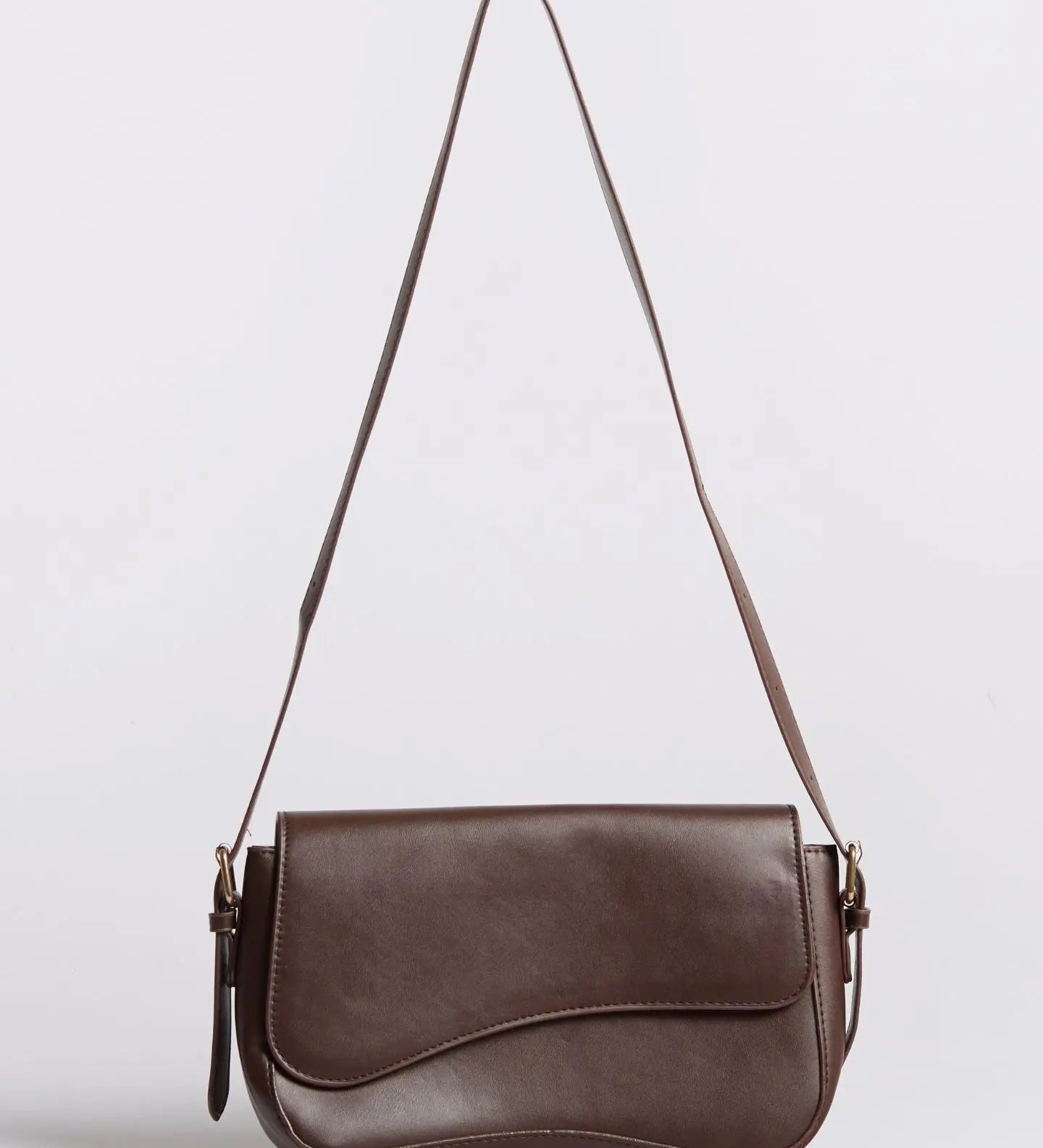 Celeste | Black Leather Shoulder Bag – Sleek & Modern - in Brown | Arvea Bags