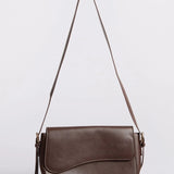Celeste | Black Leather Shoulder Bag – Sleek & Modern - in Brown | Arvea Bags