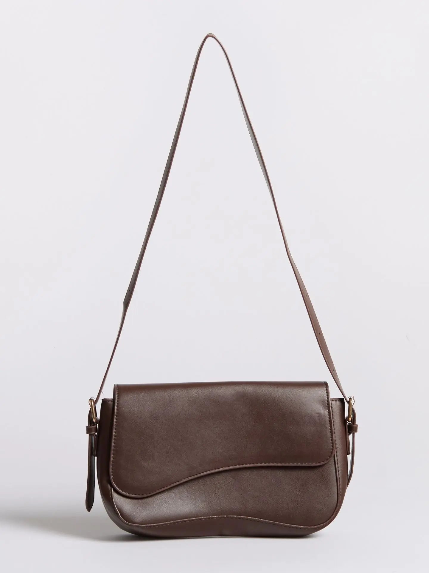 Celeste | Black Leather Shoulder Bag – Sleek & Modern - in Brown | Arvea Bags