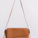 Celeste | Black Leather Shoulder Bag – Sleek & Modern - in Light Brown | Arvea Bags