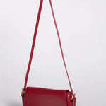 Celeste | Black Leather Shoulder Bag – Sleek & Modern - in Wine Red | Arvea Bags