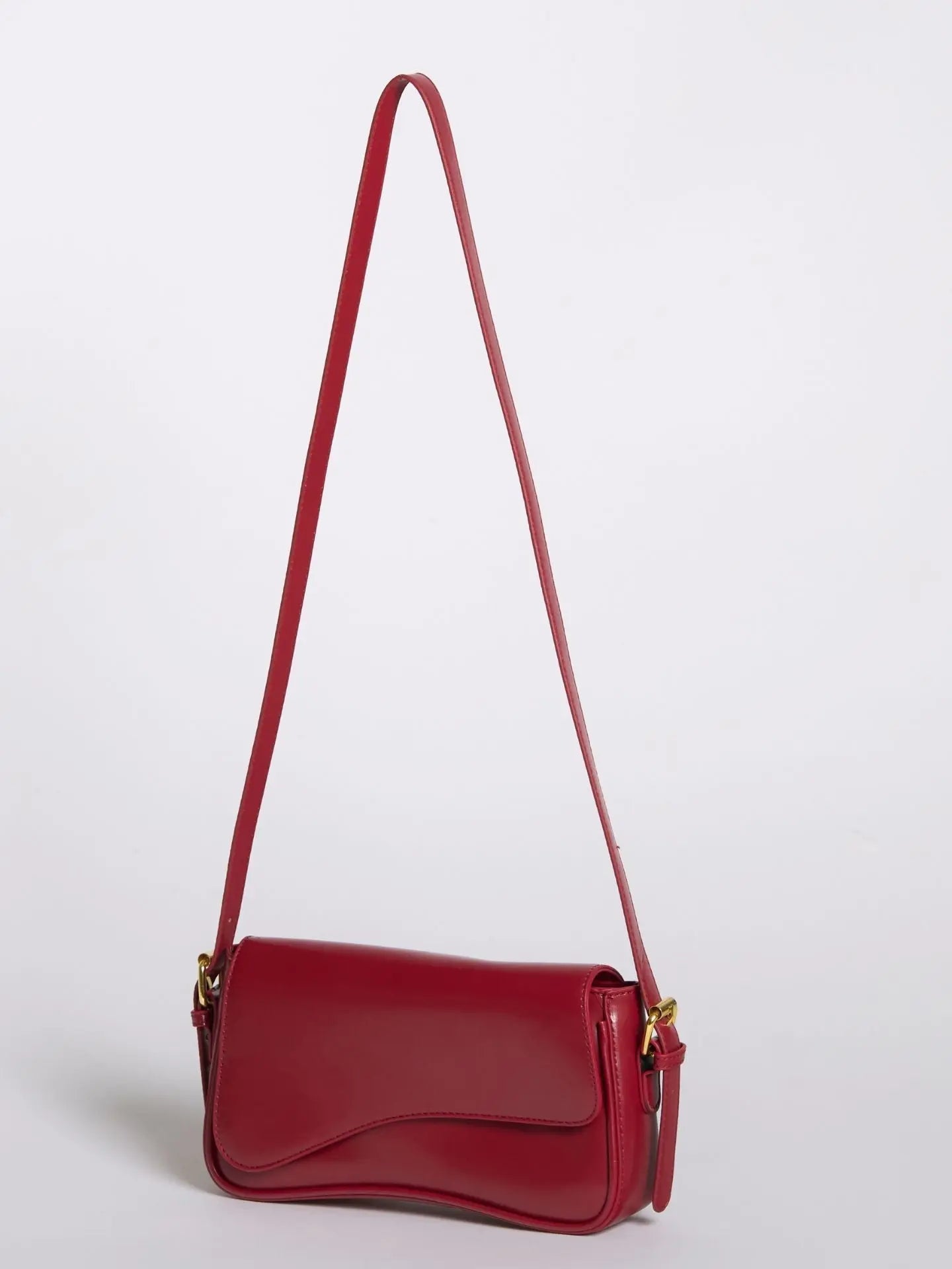 Celeste | Black Leather Shoulder Bag – Sleek & Modern - in Wine Red | Arvea Bags