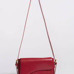 Celeste | Black Leather Shoulder Bag – Sleek & Modern - in Wine Red | Arvea Bags