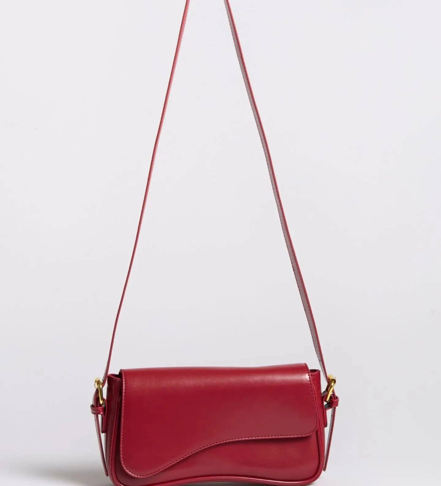 Celeste | Black Leather Shoulder Bag – Sleek & Modern - in Wine Red | Arvea Bags