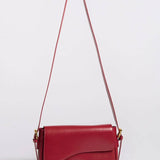 Celeste | Black Leather Shoulder Bag – Sleek & Modern - in Wine Red | Arvea Bags
