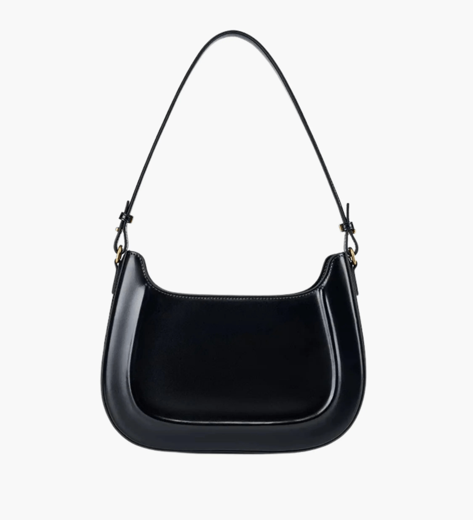 Celeste | Black Patent Leather Shoulder Bag – Sleek & Sophisticated - in Black | Arvea Bags