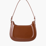 Celeste | Black Patent Leather Shoulder Bag – Sleek & Sophisticated - in Brown | Arvea Bags