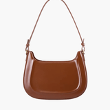 Celeste | Black Patent Leather Shoulder Bag – Sleek & Sophisticated - in Brown | Arvea Bags