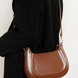 Celeste | Black Patent Leather Shoulder Bag – Sleek & Sophisticated - in Red | Arvea Bags