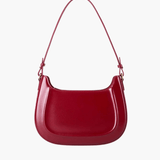 Celeste | Black Patent Leather Shoulder Bag – Sleek & Sophisticated - in Red | Arvea Bags