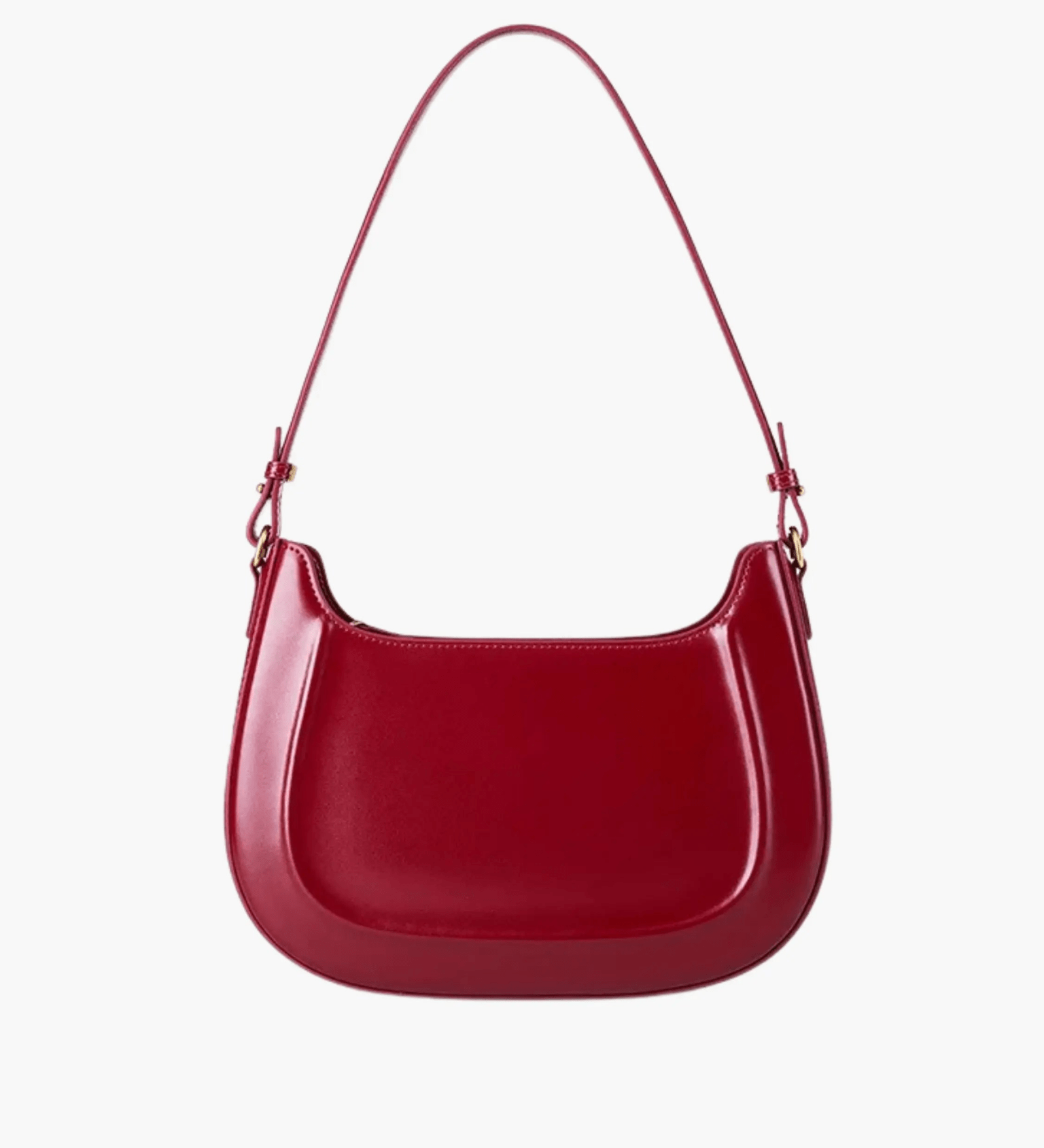 Celeste | Black Patent Leather Shoulder Bag – Sleek & Sophisticated - in Red | Arvea Bags