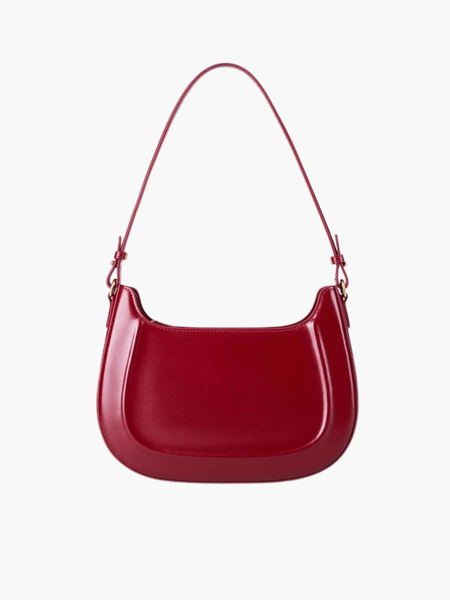 Celeste | Black Patent Leather Shoulder Bag – Sleek & Sophisticated - in Red | Arvea Bags