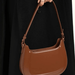 Celeste | Black Patent Leather Shoulder Bag – Sleek & Sophisticated - in Red | Arvea Bags