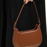 Celeste | Black Patent Leather Shoulder Bag – Sleek & Sophisticated - in Red | Arvea Bags