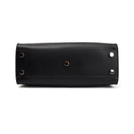 Celeste | Black Structured Leather Tote – Timeless & Chic - in Black | Arvea Bags