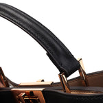 Celeste | Black Structured Leather Tote – Timeless & Chic - in Black | Arvea Bags