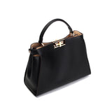 Celeste | Black Structured Leather Tote – Timeless & Chic - in Black | Arvea Bags
