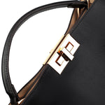Celeste | Black Structured Leather Tote – Timeless & Chic - in Black | Arvea Bags