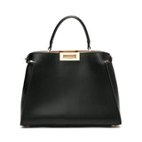 Celeste | Black Structured Leather Tote – Timeless & Chic - in Black | Arvea Bags
