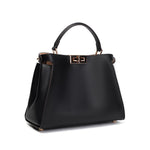 Celeste | Black Structured Leather Tote – Timeless & Chic - in Black | Arvea Bags