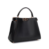 Celeste | Black Structured Leather Tote – Timeless & Chic - in Black | Arvea Bags