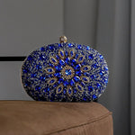 Celeste | Blue Crystal Sunburst Evening Clutch – Royal Radiance - in Blue | Arvea Bags