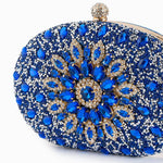Celeste | Blue Crystal Sunburst Evening Clutch – Royal Radiance - in Blue | Arvea Bags