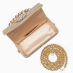 Celeste | Gold Crystal Embellished Evening Clutch – Glamorous & Luxe - in Gold | Arvea Bags