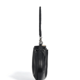Celeste | Luxe Black Leather Drawstring Bag – Unique & Elegant - in Black | Arvea Bags