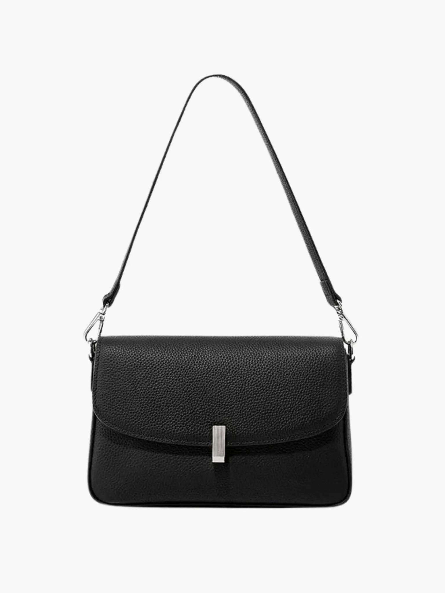 Celeste | Luxe Pebbled Leather Shoulder Bag – Effortless Sophistication - in Black | Arvea Bags