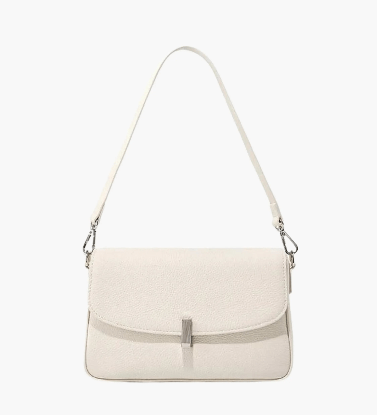 Celeste | Luxe Pebbled Leather Shoulder Bag – Effortless Sophistication - in Cream | Arvea Bags