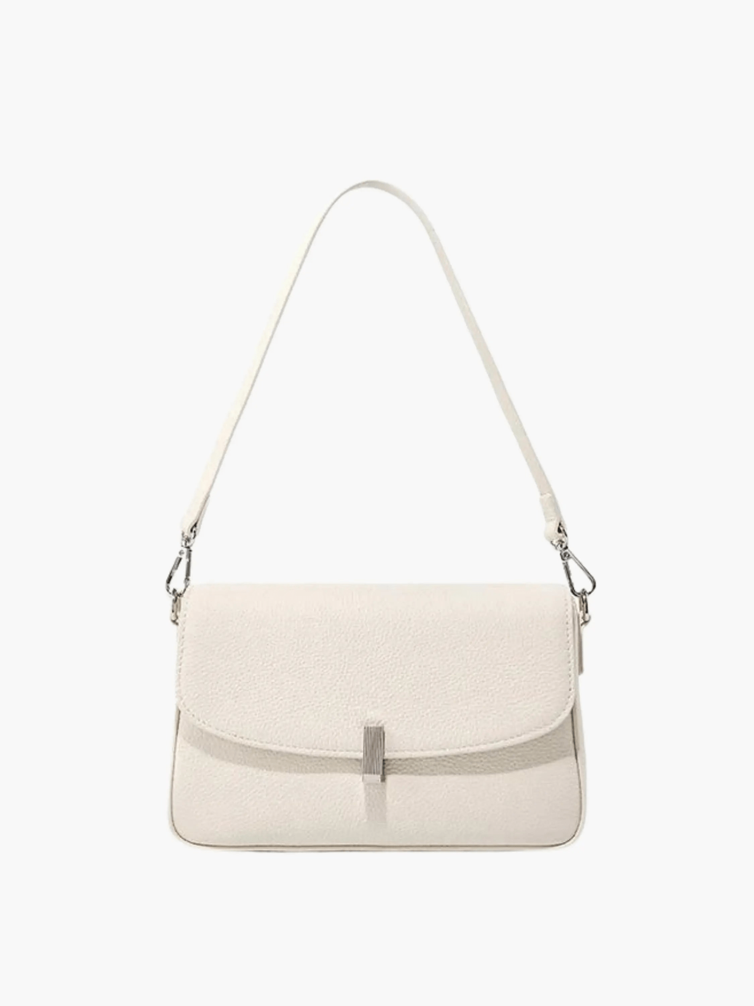 Celeste | Luxe Pebbled Leather Shoulder Bag – Effortless Sophistication - in Cream | Arvea Bags