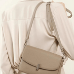 Celeste | Luxe Pebbled Leather Shoulder Bag – Effortless Sophistication - in Cream | Arvea Bags