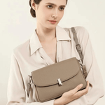Celeste | Luxe Pebbled Leather Shoulder Bag – Effortless Sophistication - in Cream | Arvea Bags