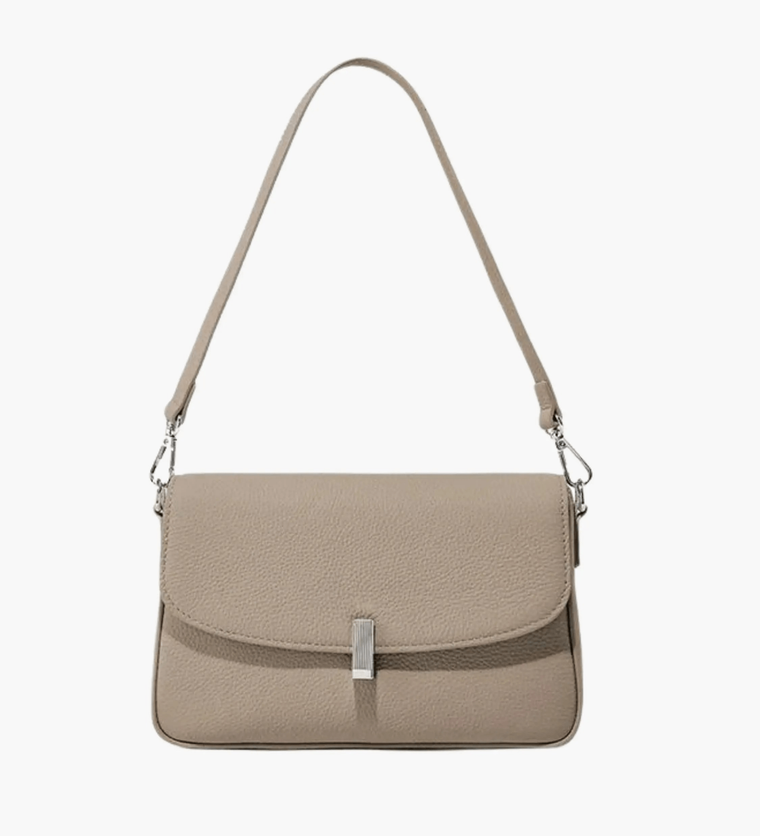 Celeste | Luxe Pebbled Leather Shoulder Bag – Effortless Sophistication - in Khaki | Arvea Bags